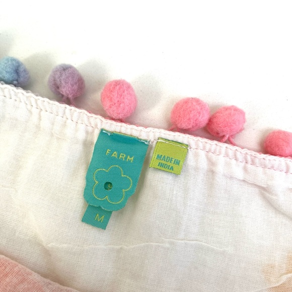 Anthropologie, Farm Rio maxi dress Havana floral, Pom-pom trim 100% cotton. Sz M - Picture 11 of 14